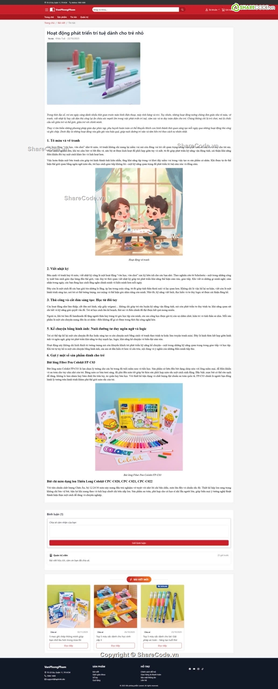 văn phòng phẩm,laravel,web thương mại điện tử,tm